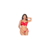 Ensemble sexy 2 pièces en dentelle avec liens à nouer et string 